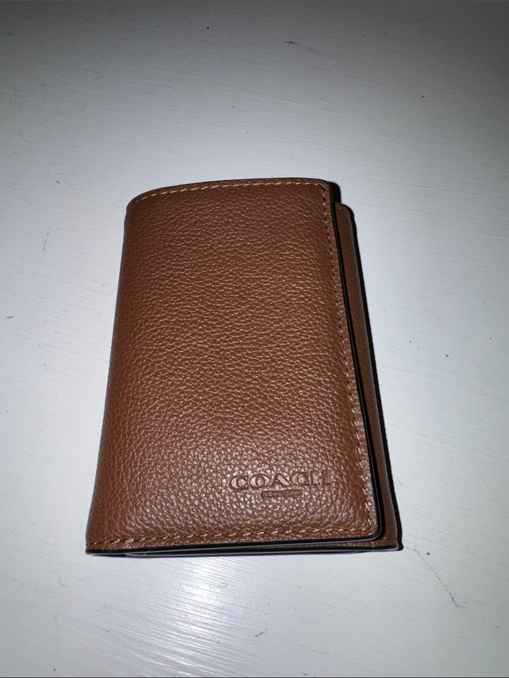 Authentic COACH Brown Tri Fold Leather Wallet